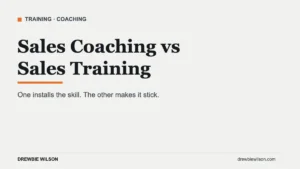 sales coaching vs training