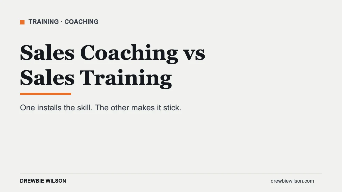 sales coaching vs training