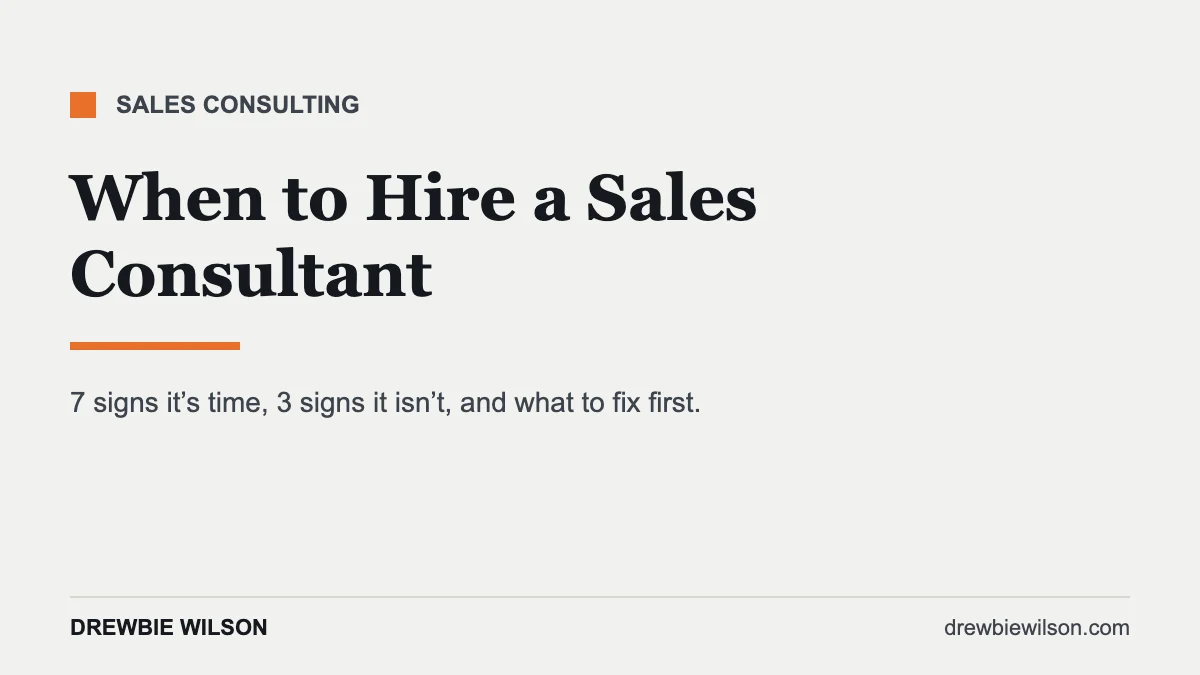when to hire a sales consultant