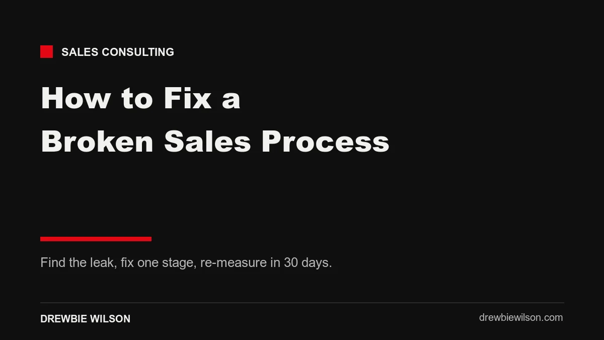 how to fix a broken sales process