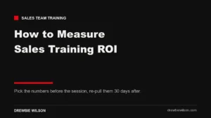 sales training roi