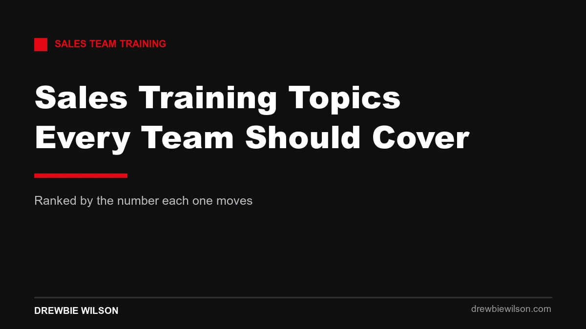 sales training topics