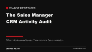 sales manager crm activity audit