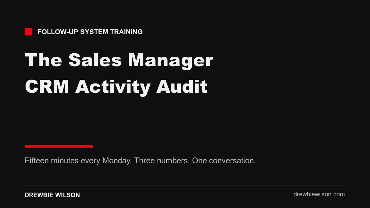 sales manager crm activity audit