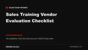 sales training vendor evaluation checklist