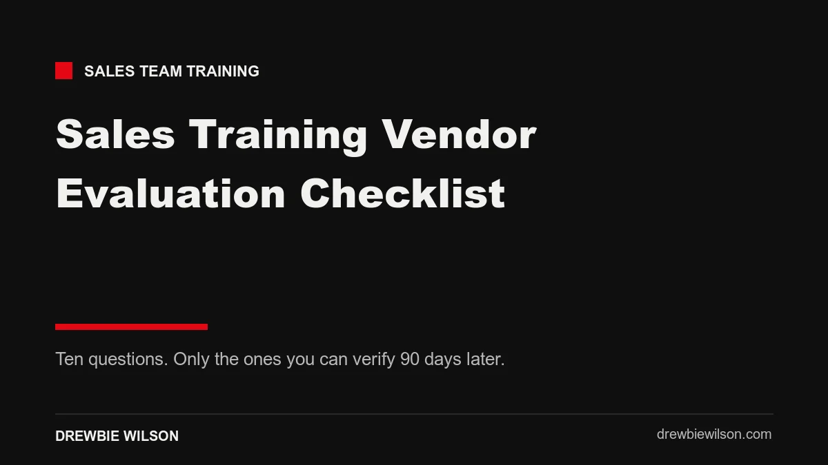 sales training vendor evaluation checklist