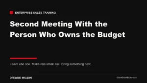 second meeting with the economic buyer