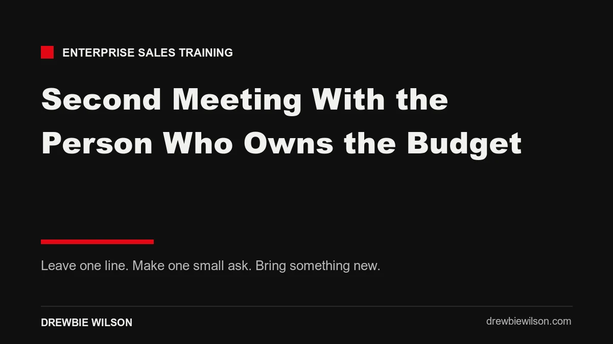second meeting with the economic buyer